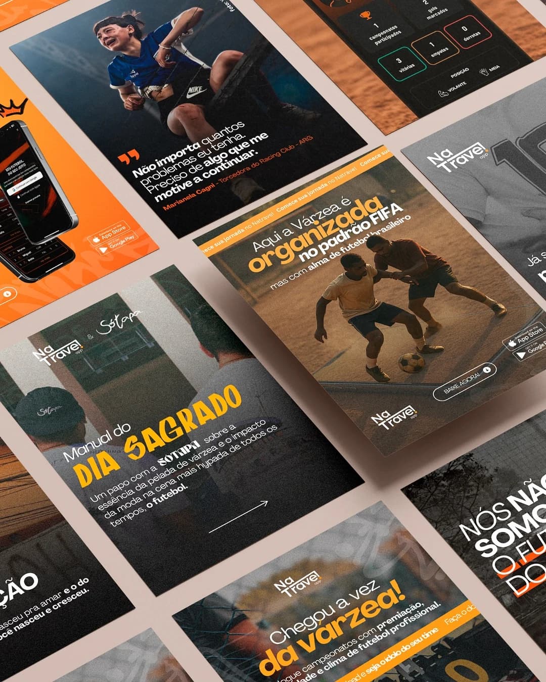 Peças de conteúdo criadas para o NaTrave